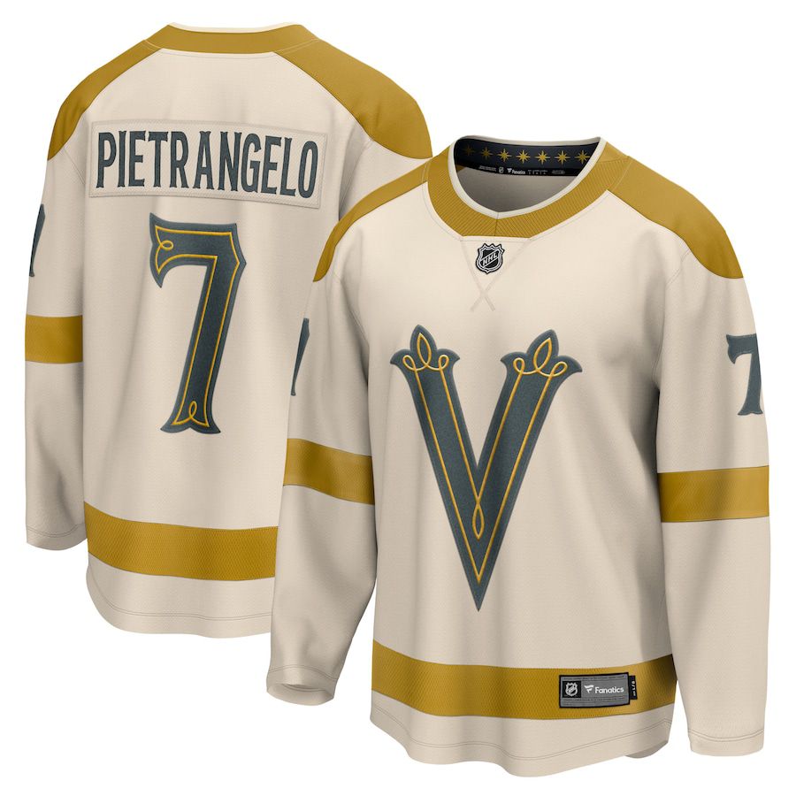 Men Vegas Golden Knights #7 Alex Pietrangelo Fanatics Branded Cream 2024 NHL Winter Classic Breakaway Player Jersey->->NHL Jersey